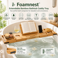 Foamnest™ Extendable Bamboo Bathtub Caddy Tray